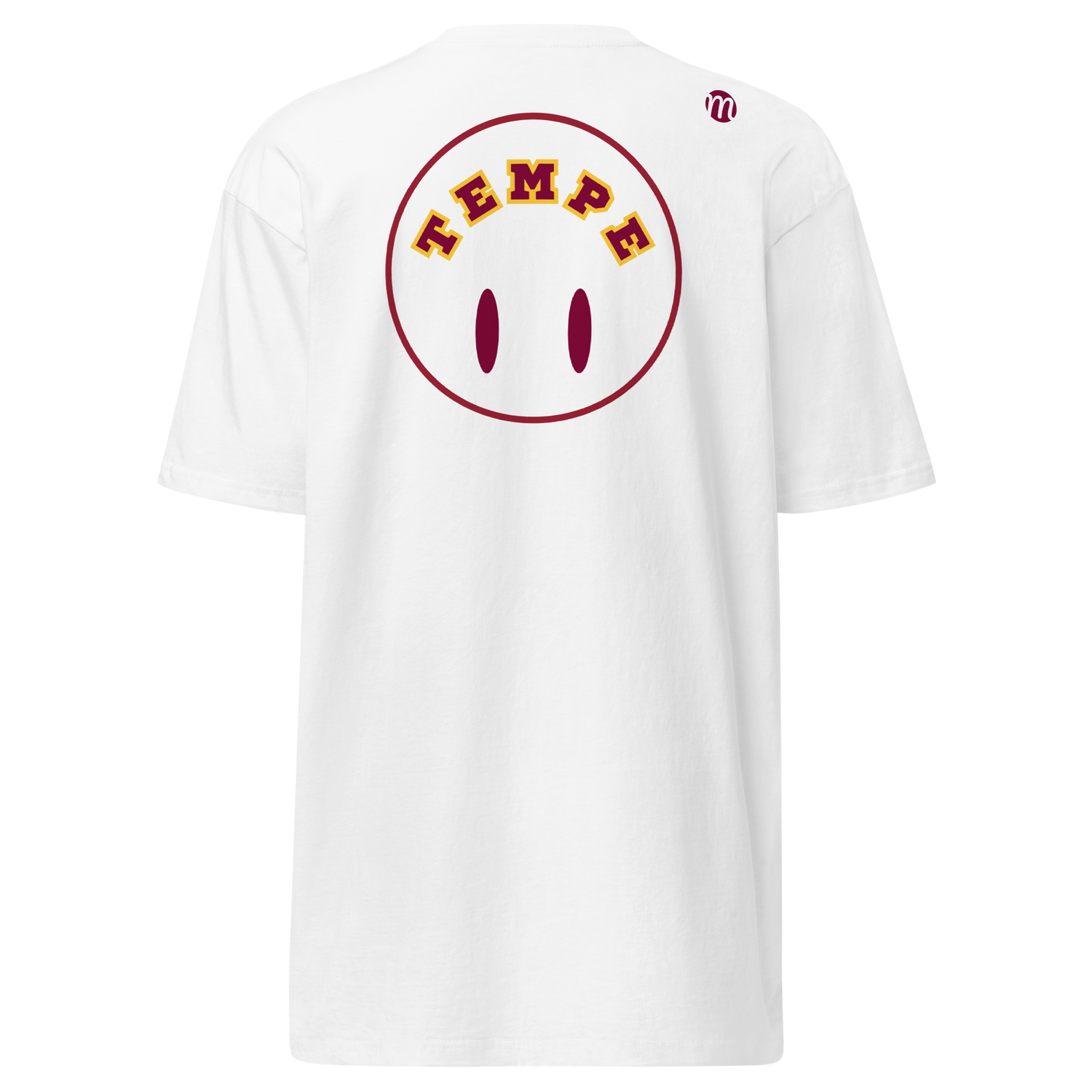 Tempe Smiley Face Flipped Mulli USA Tee White Back