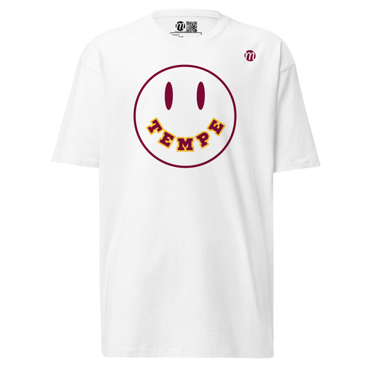 Tempe Smiley Face Mulli USA Tee White Front