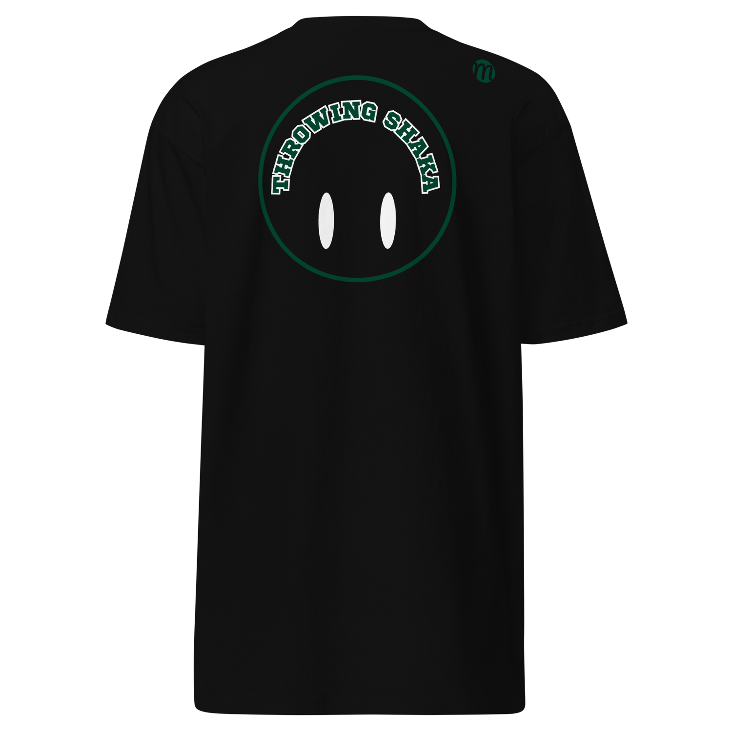 Throwing Shaka Smiley Face Flipped Mulli USA Tee Black Back