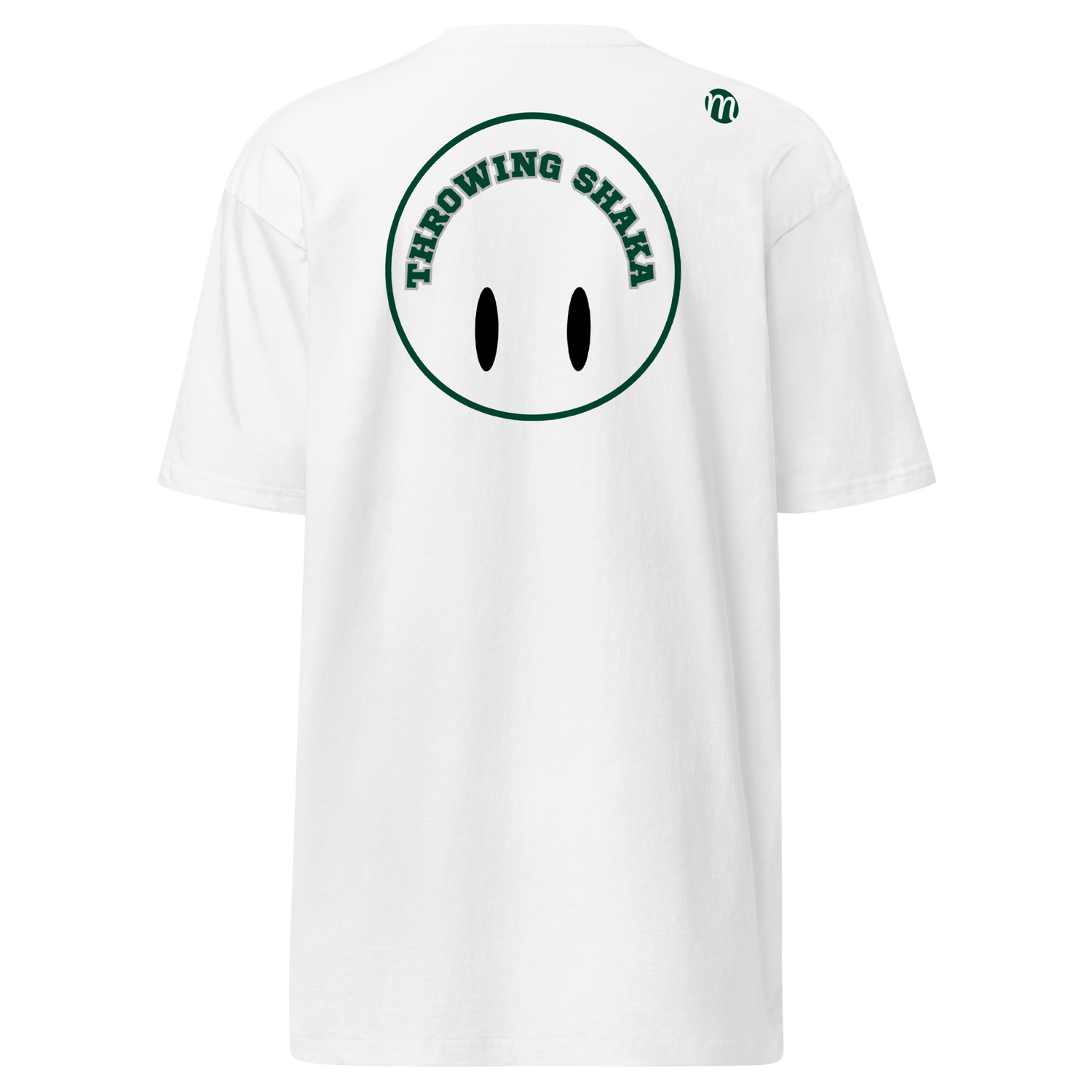 Throwing Shaka Smiley Face Flipped Mulli USA Tee White Back