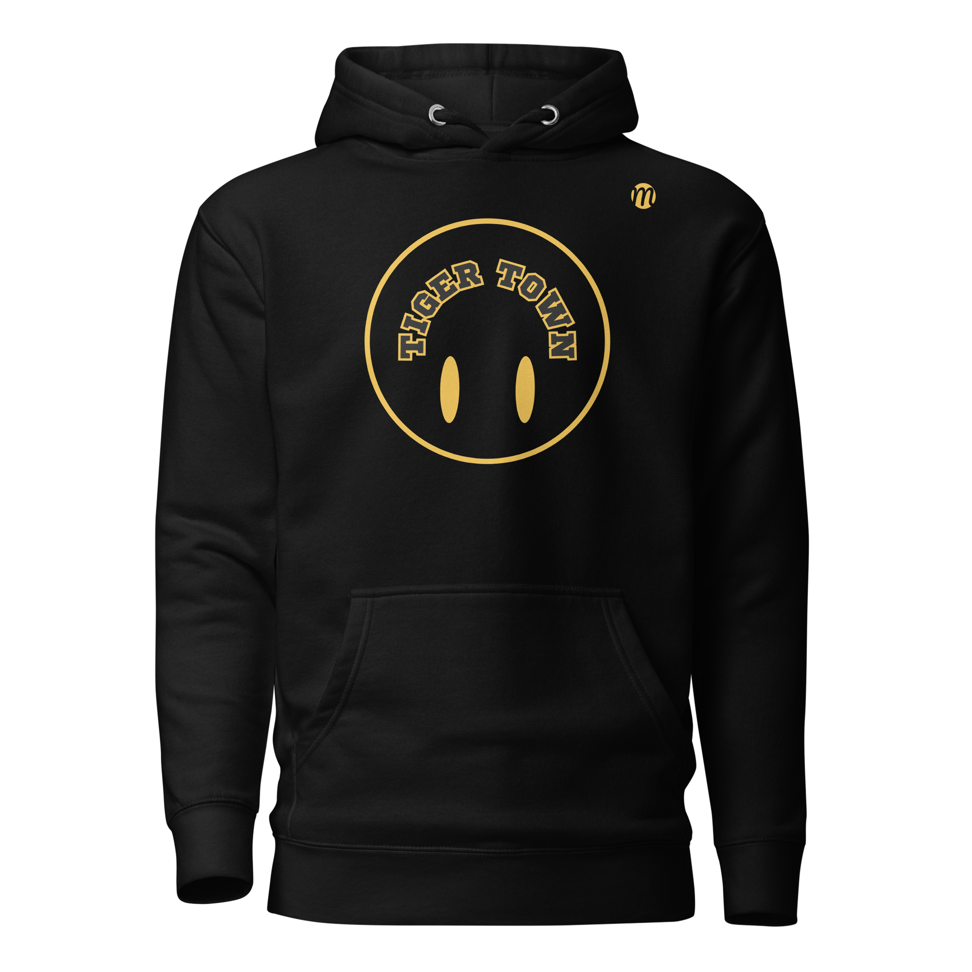 Tiger Town Smiley Face Flipped Mulli USA Hoodie Black