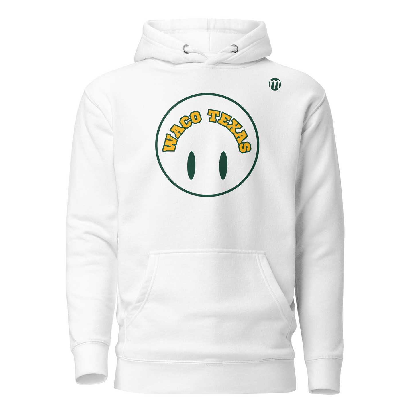 Waco Texas Smiley Face Flipped Mulli USA Hoodie White 