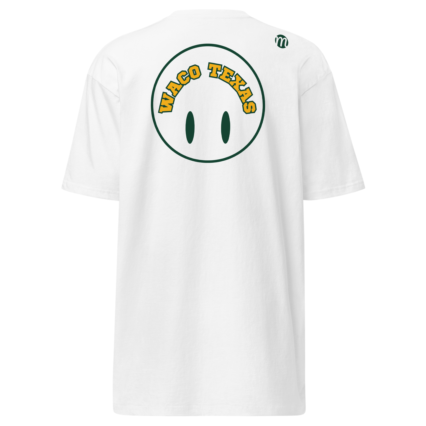 Waco Texas Smiley Face Flipped Mulli USA Tee White Back