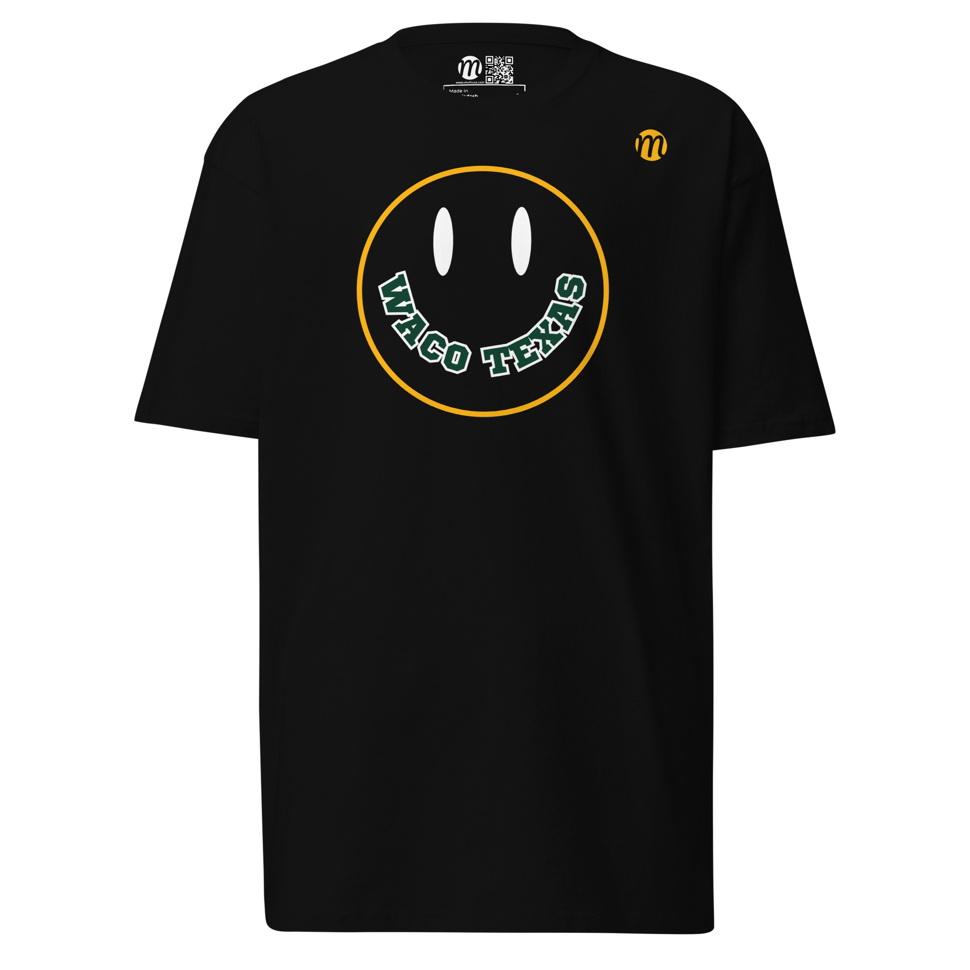 Waco Texas Smiley Face Mulli USA Tee Black