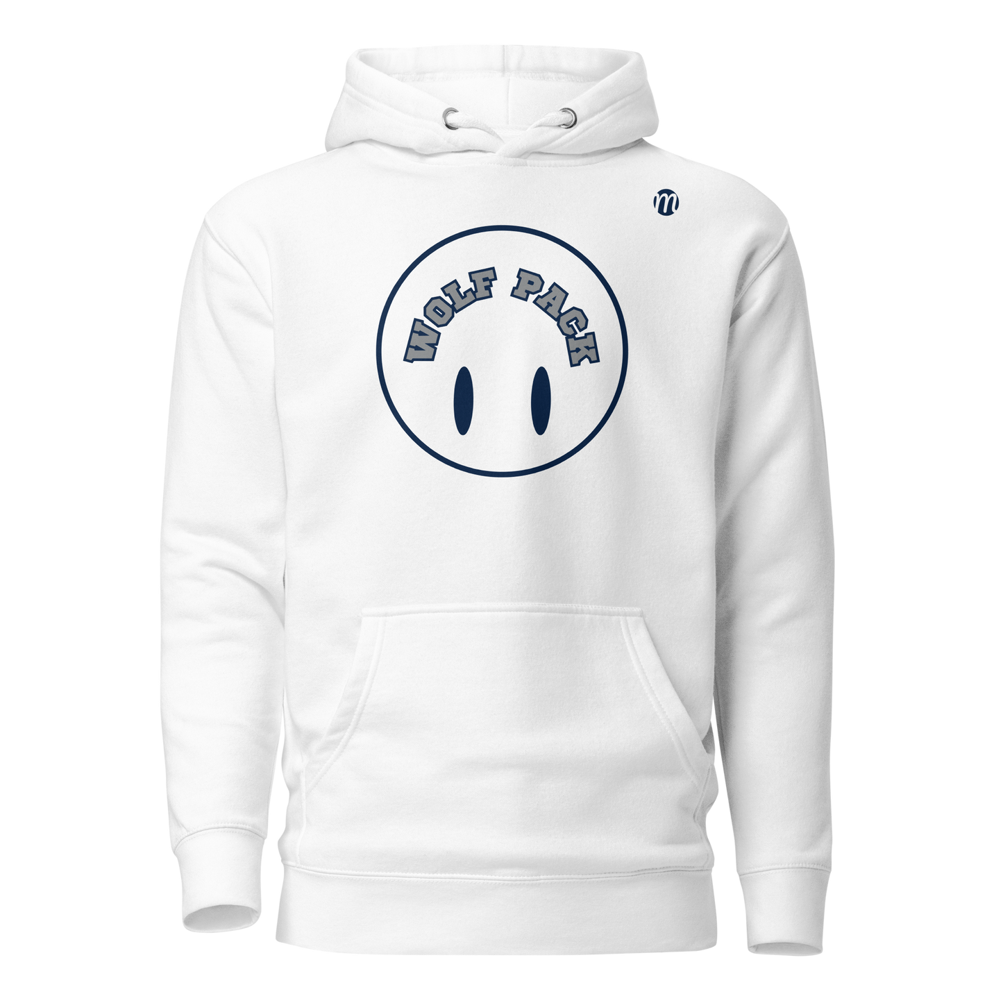 Wolf Pack Smiley Face Flipped Mulli USA Hoodie White 