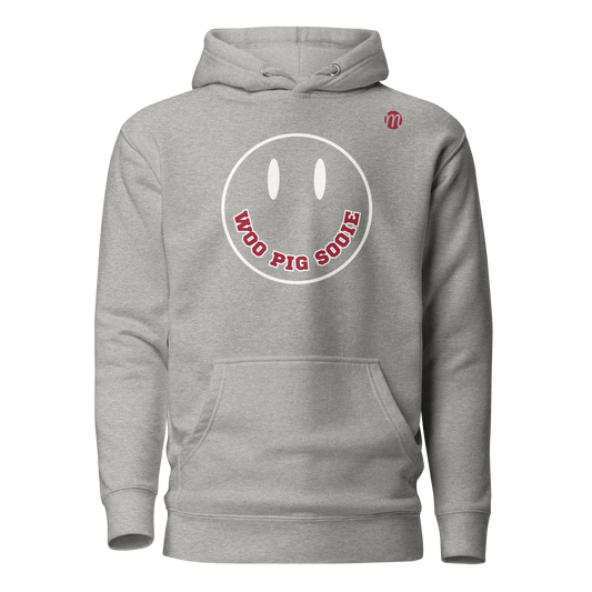 Woo Pig Sooie Smiley Face Mulli USA Hoodie Carbon Grey Front