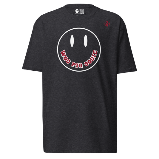 Woo Pig Sooie Smiley Face Mulli USA Tee Charcoal Heather Front