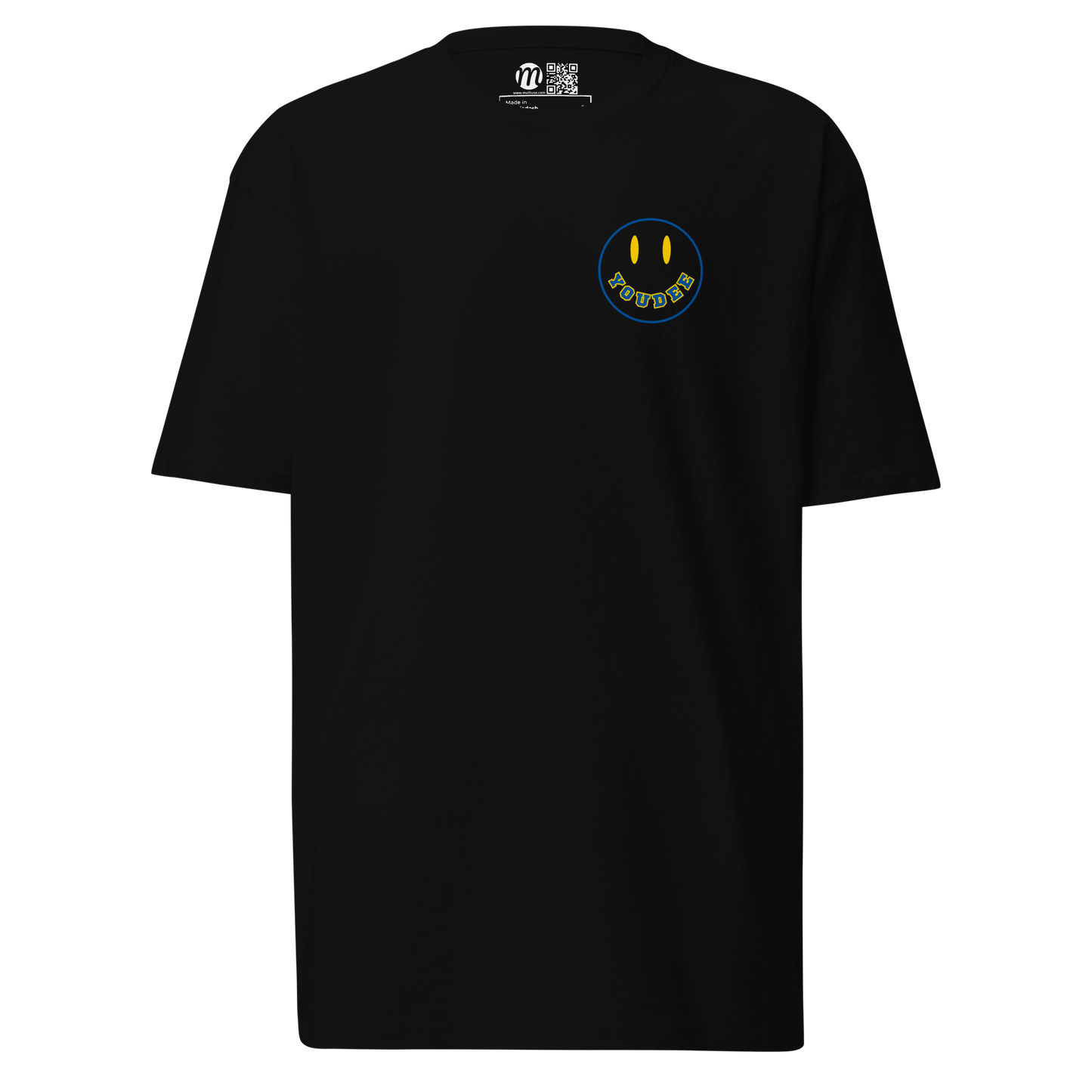 YouDee Smiley Face Mulli USA Tee Black Front