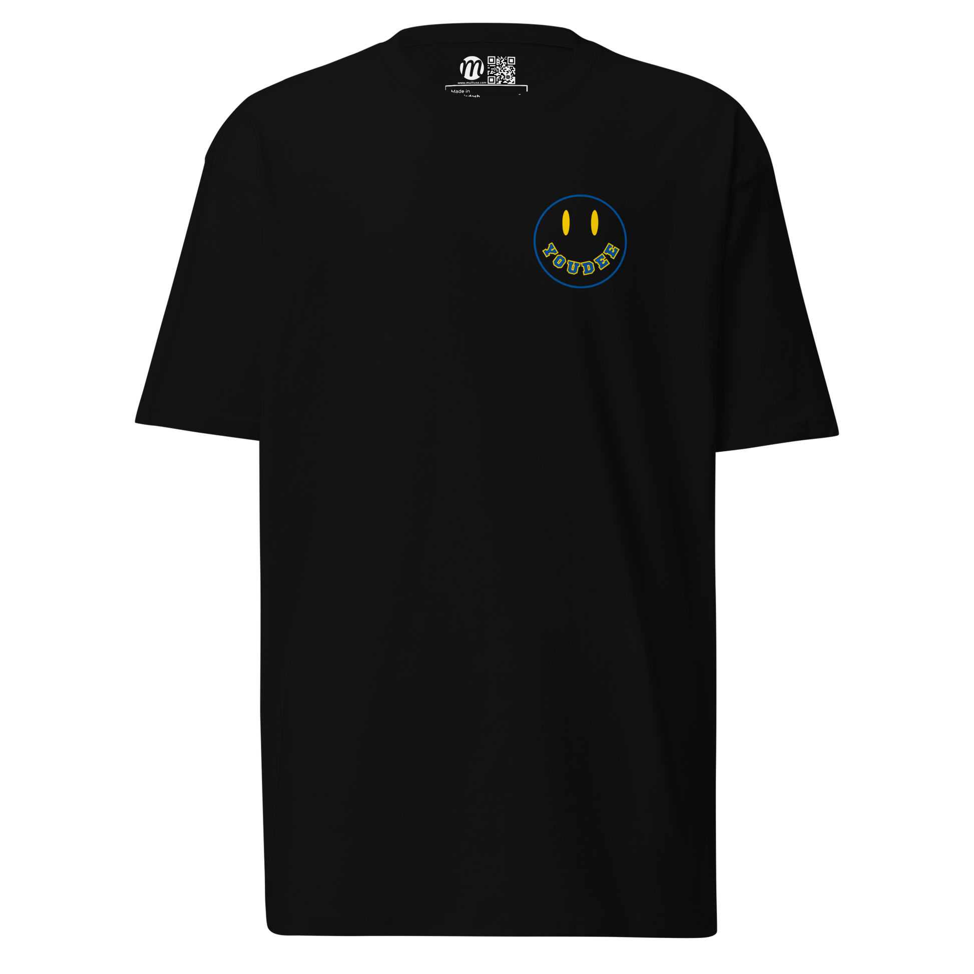 YouDee Smiley Face Mulli USA Tee Black Front