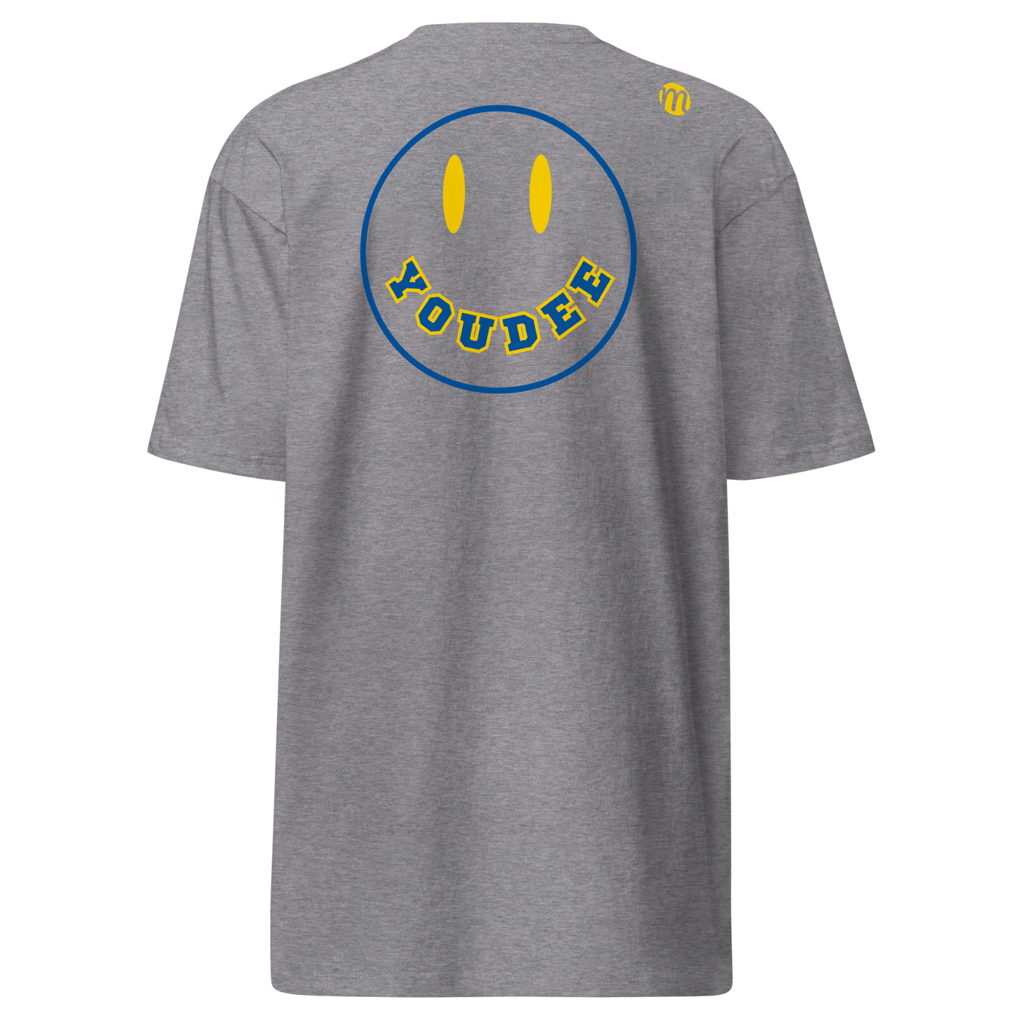 YouDee Smiley Face Mulli USA Tee Carbon Grey Back