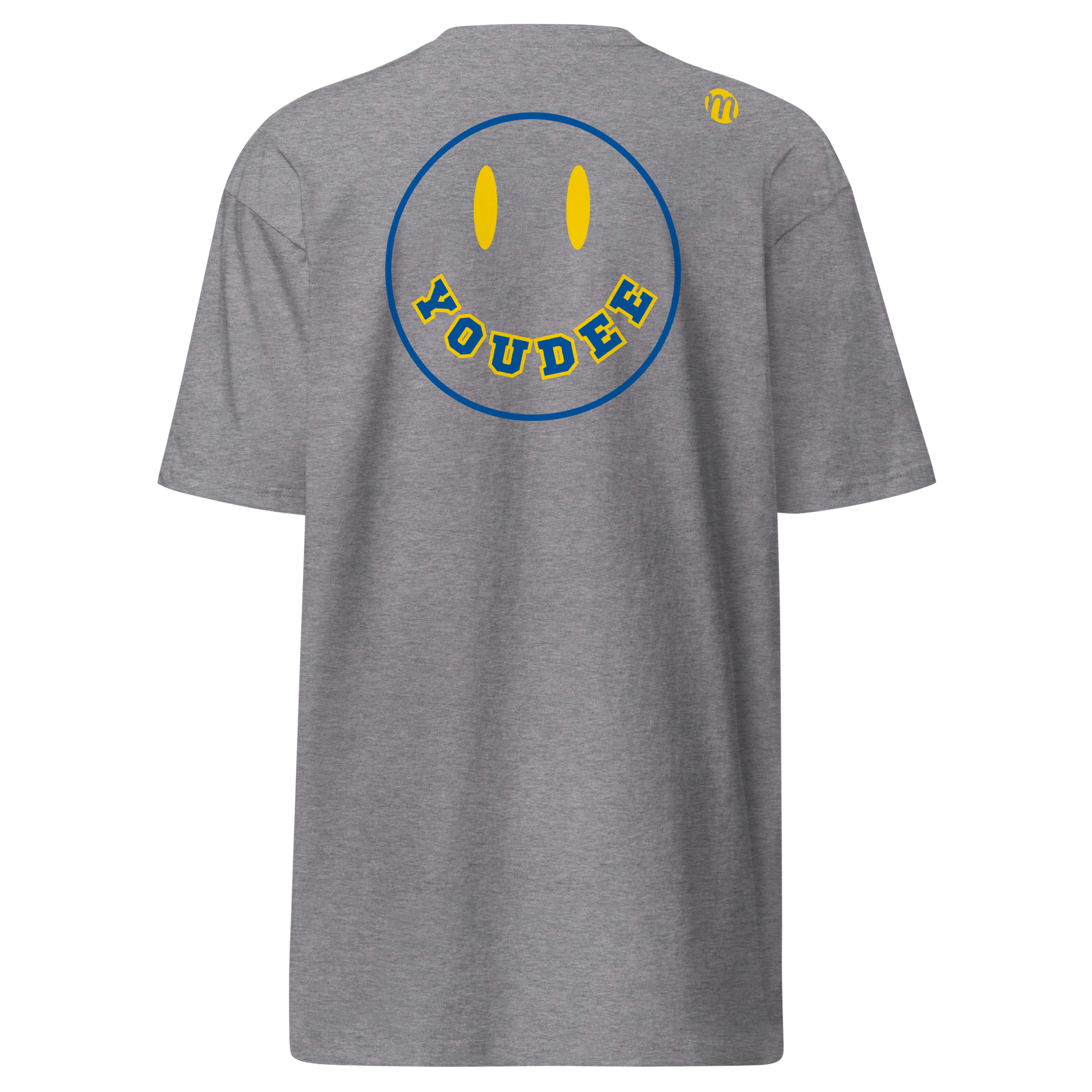 YouDee Smiley Face Mulli USA Tee Carbon Grey Back