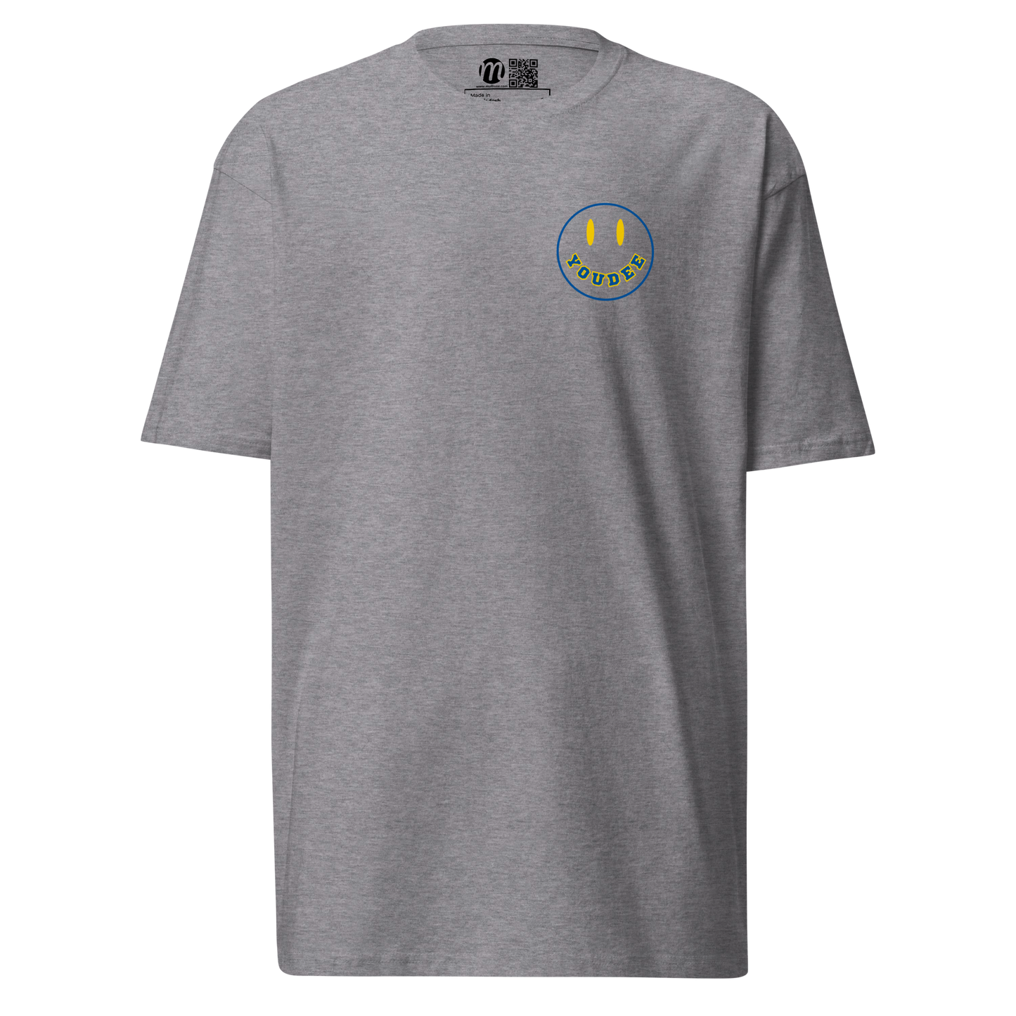 YouDee Smiley Face Mulli USA Tee Carbon Grey Front