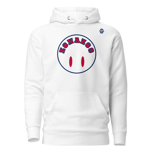 Zonazoo Smiley Face Flipped Mulli USA Hoodie White Front